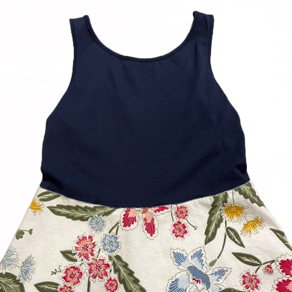 💙🌺 Old Navy Fit & Flare Tank Dress | Navy Top | Floral Skirt | Large (10-12) - Picture 3 of 9